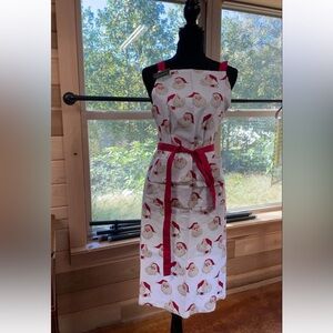 Sleigh Bell Bistro Santa Face Printed Adult Apron/27" x 36", new with tags